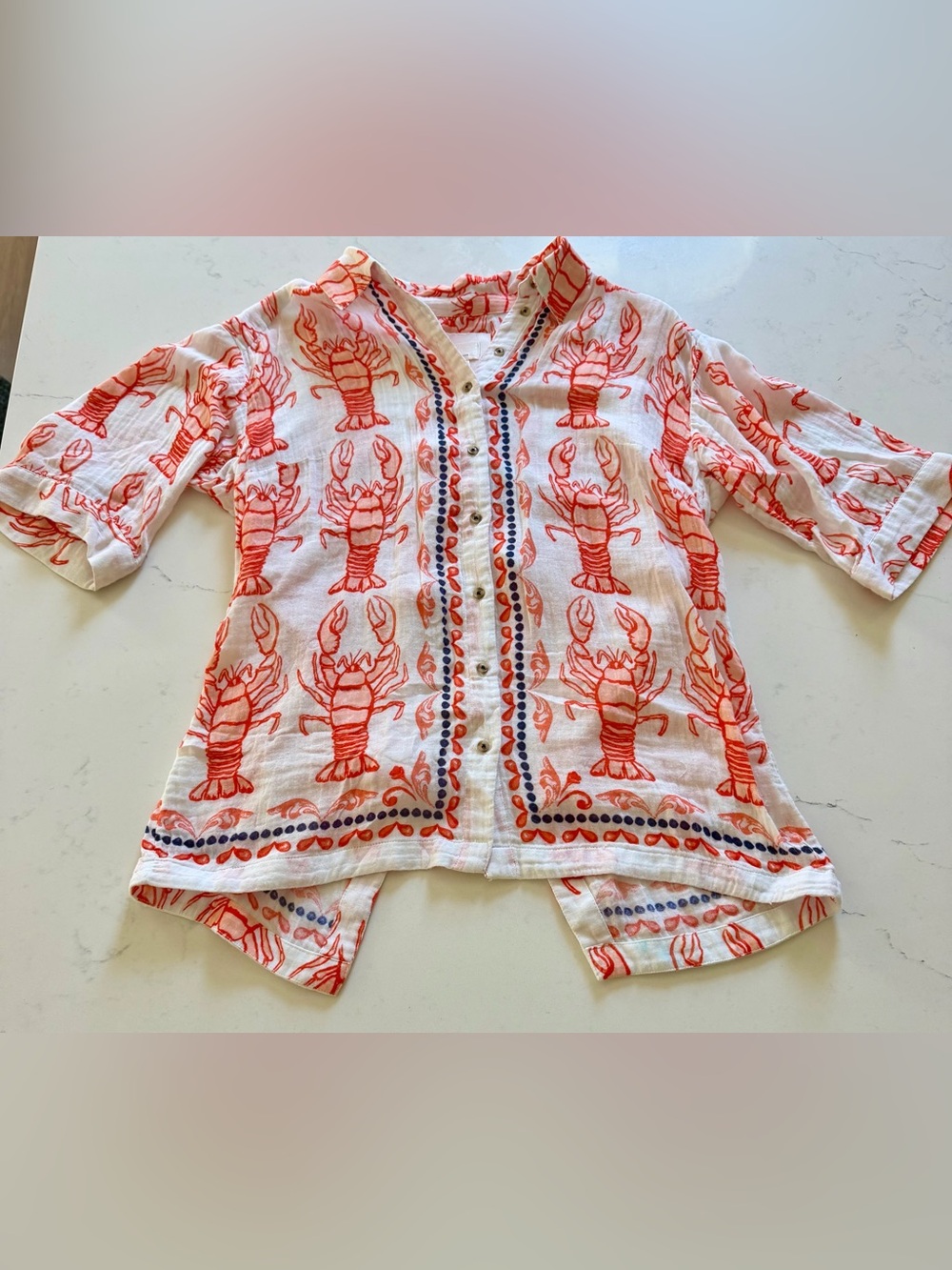 Anthropologie Lobster  button down XS
